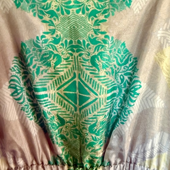 NWT ARYN K 100% Silk Deep V Printed Maxi Dress Size XS - Picture 5 of 16